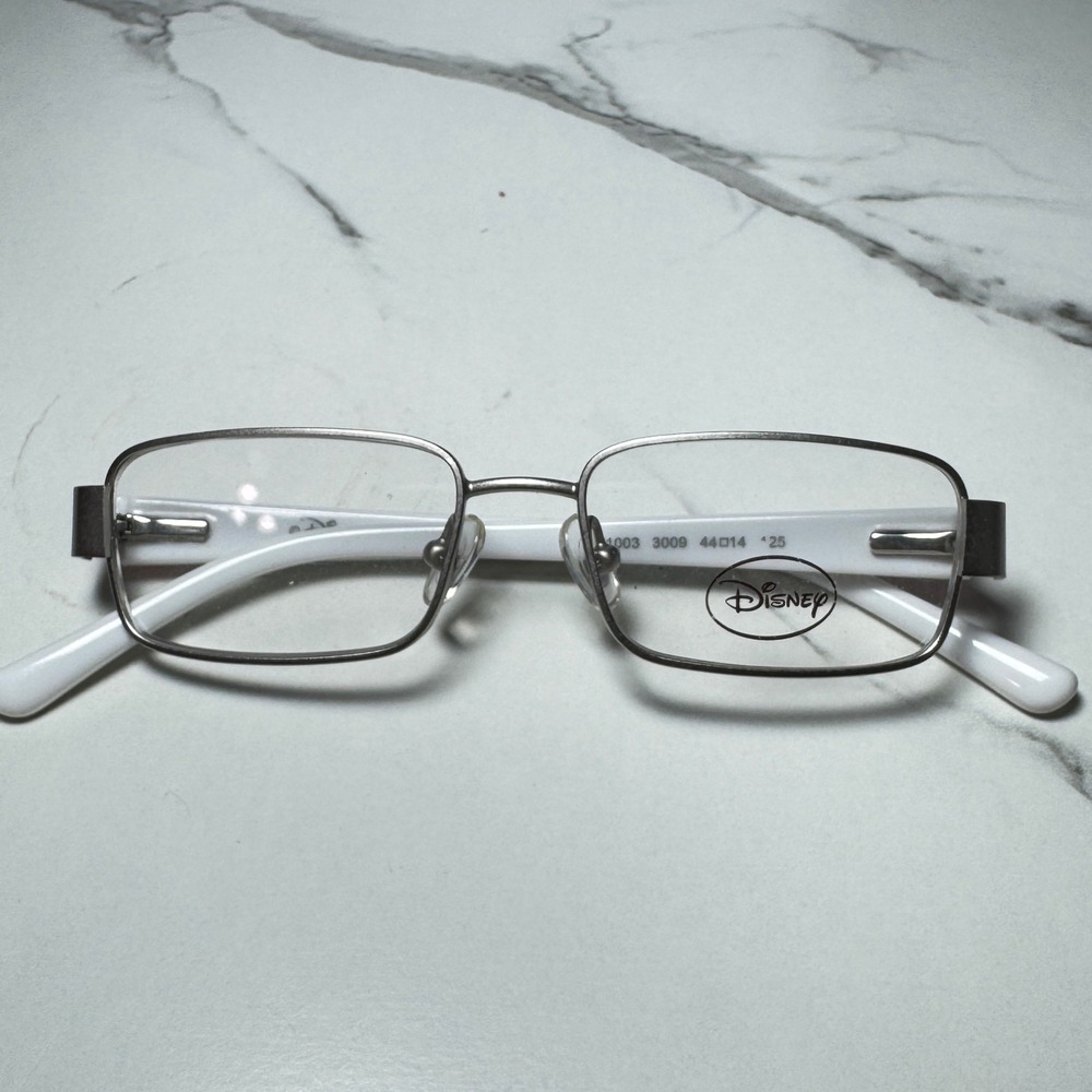 Disney Pixar Eyeglass Frames Silver White Red Flame 3E 1003 3009 44-14-125